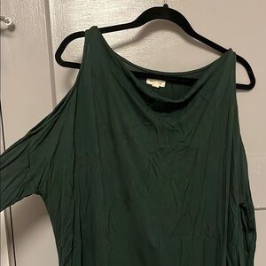 Women's Green Cold Shoulder Top